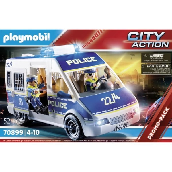 PLAYMOBIL - Polisbil med ljus och ljudeffekter - Playmobil City Action - 52 stycken