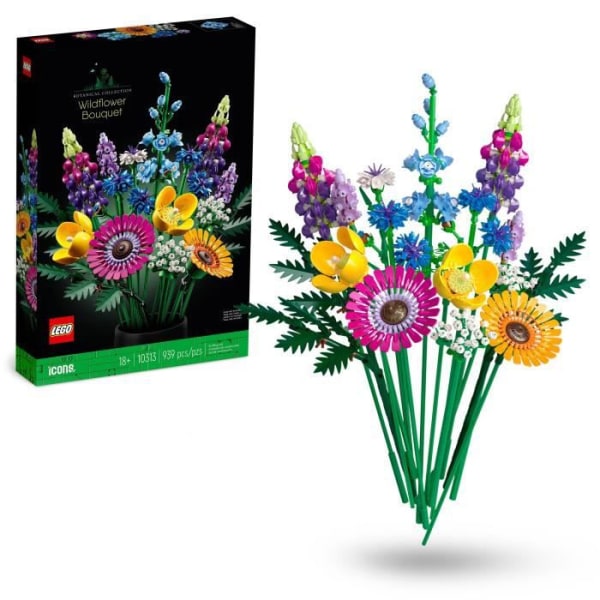 LEGO® Icons 10313 Bukett med vilda blommor, konstgjorda växter med vallmo, för vuxna