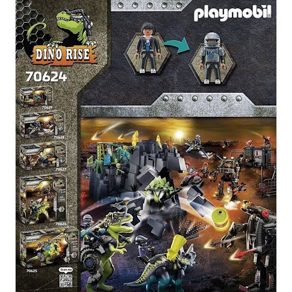 PLAYMOBIL - Dino Rise - Tyrannosaurus og kæmpe robot Grön