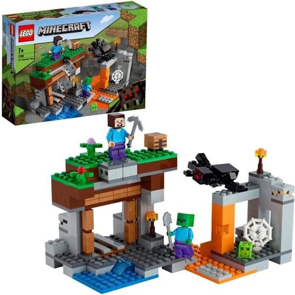 LEGO® Minecraft 21166 The Abandoned Mine Toy med Zombie Cave och Steve Minifigure Grön