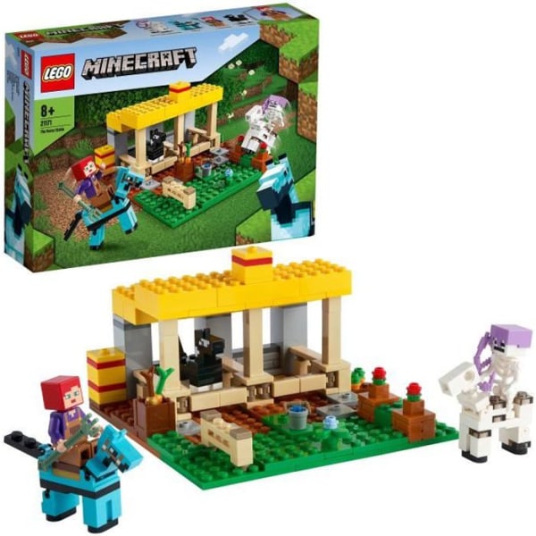 LEGO® 21171 Minecraft™ leksaksgårdsstall med skelettryttare minifigur, flick- och pojkleksak