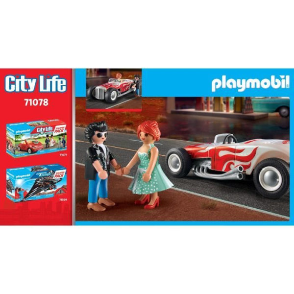 PLAYMOBIL - City Life - Veteranbil med par - Classic Car 50-tal