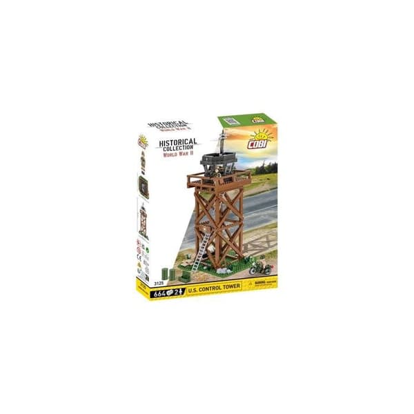 Byggsats - COBI - U.S. Kontrolltorn - Brun - 664 bitar - 2 figurer brun