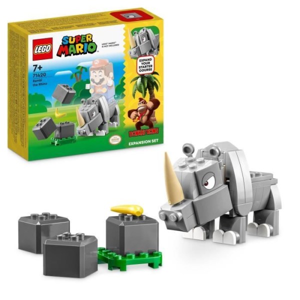 LEGO® Super Mario 71420 Rambi the Rhinoceros-udvidelsessæt, kombiner legetøj med startpakke Flerfärgad