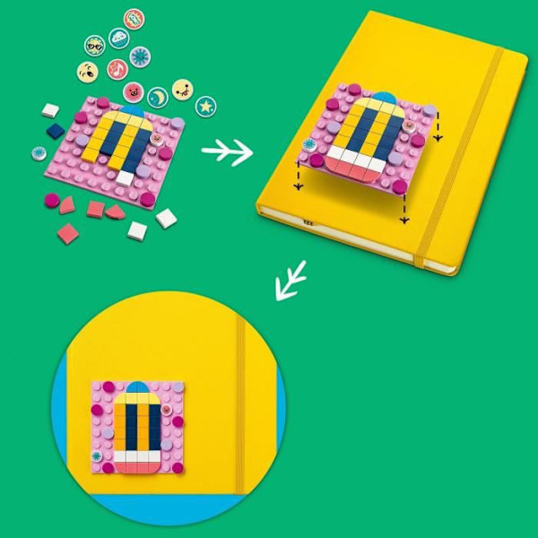 LEGO 41957 DOTS Valtava määrä liimakoristeita, manuaalinen toiminta, henkilökohtainen puhelintarra, lahja tytöille, pojille 6 Flerfärgad