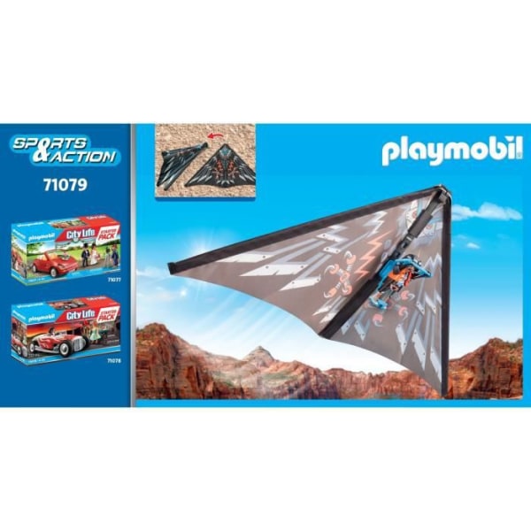 Figur - PLAYMOBIL - Stuntshow Hang glider - Multicolor - 5 år og opefter Flerfärgad