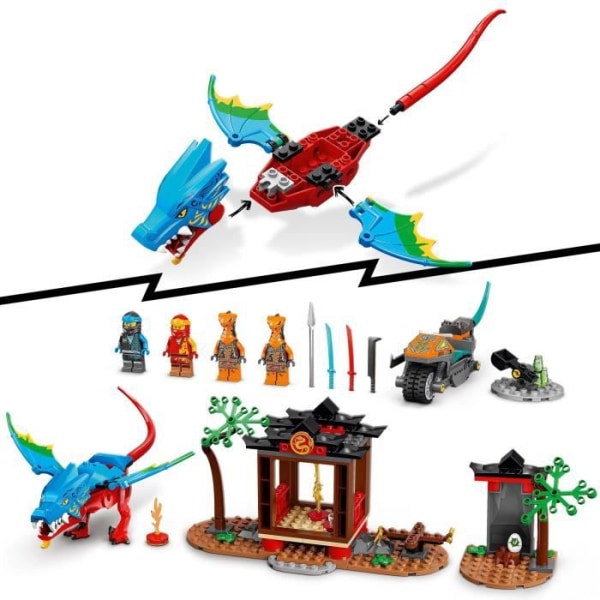 LEGO NINJAGO 71759 Drakens tempel Ninja leksak och minifigurset med motorcykel