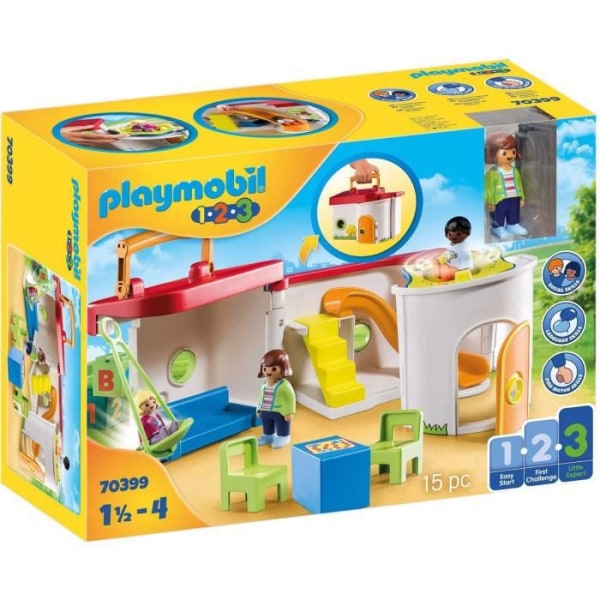 PLAYMOBIL - Transportabel dagis - Blå - Playmobil 1.2.3 - För barn från 18 månader och uppåt