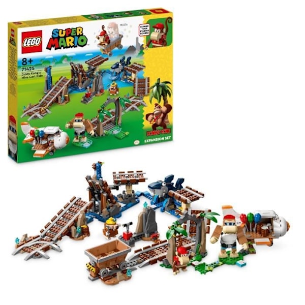 LEGO® Super Mario 71425 Diddy Kong Mine Cart Race -laajennussetti, yhdistä aloituspakkaukseen Flerfärgad