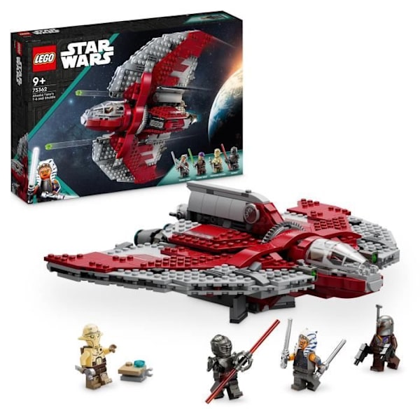 LEGO® Star Wars Ahsoka Tano's T-6 Shuttle 75362 - Stud Launcher Ship - 4 tegn Rött och grått