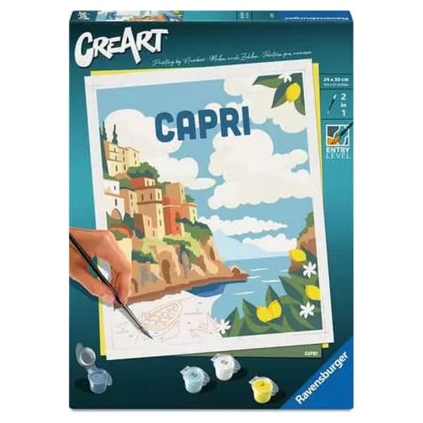 Måla efter nummer - RAVENSBURGER - CreArt 24x30 cm - Vuxen - Capri - Akrylfärg Blå // Gul