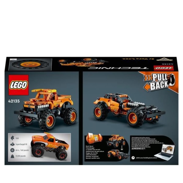 LEGO® 42135 Technic Ride Jam El Toro Loco Legetøjsvogn til børn fra 7 år og opefter 2 i 1 lastbil og terrængående køretøj Flerfärgad