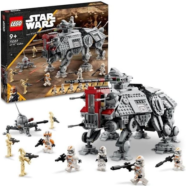 LEGO 75337 Star Wars AT-TE Walker, Toy, Battle Droids Figures, Clone Trooper, Revenge of the Sith, Børn fra 9 år og opefter Grå
