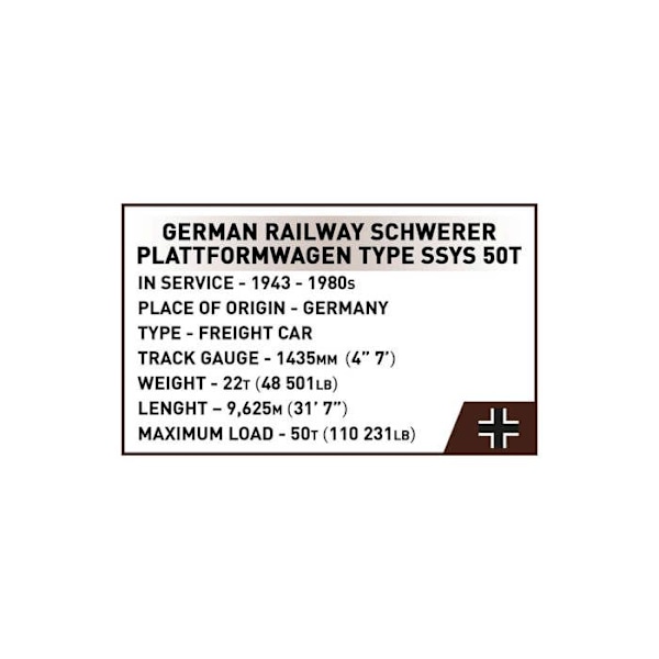 COBI 6284 - SCHWERER PLATTFORMWAGEN TYYPPI SSYS WAGON