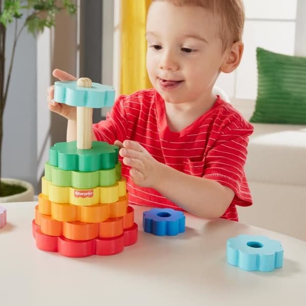 Fisher-Price-Ring Stacker med 10 træstykker HXT77 Flerfärgad