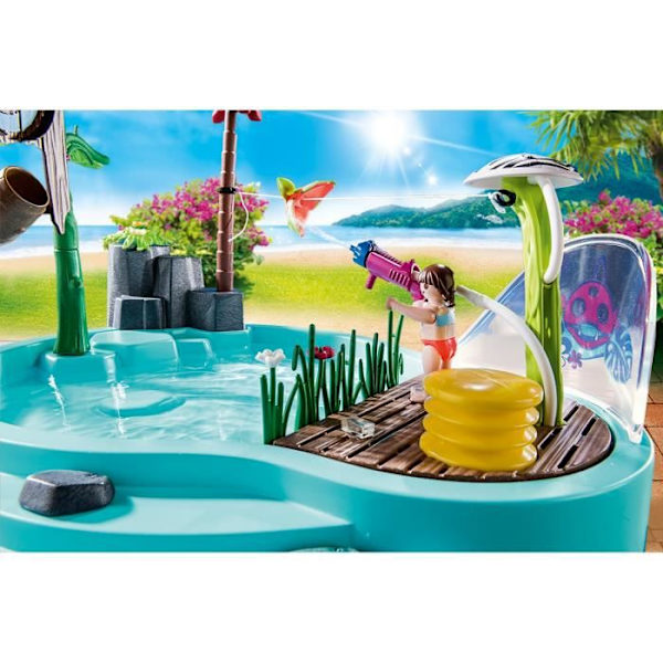 Playmobil Familie Sjov Pool med vandstråle Flerfärgad