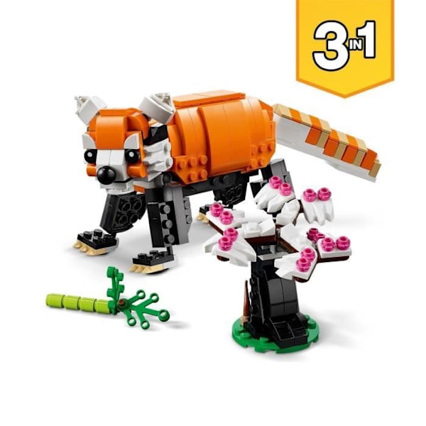 LEGO 31129 Creator 3-in-1 Hänen Majesteettinsa tiikeri, eläinlelu ja hahmo, muuttuu pandaksi ja kalaksi, 9-vuotiaat ja sitä vanhemmat lapset Flerfärgad