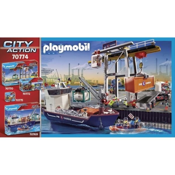 PLAYMOBIL - 70774 - Työntekijä ja kontti - Monivärinen - Aikuinen - Sekalaiset materiaalit Flerfärgad