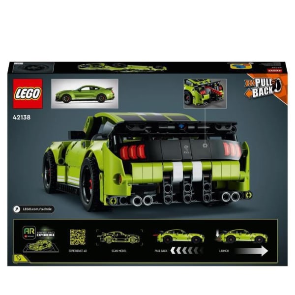 LEGO 42138 Technic Ford Mustang Shelby GT500, modell racerbil, byggbar leksak, för pojkar och flickor från 9 år och uppåt