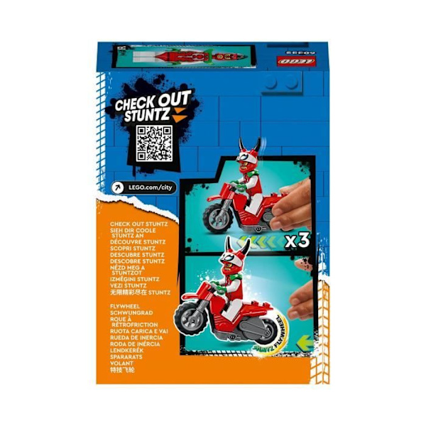 LEGO® 60332 City Stuntz Reckless Scorpion -temppumoottoripyörä, Stuntz-stunt-lelu, lahja 5-vuotiaille ja sitä vanhemmille lapsille Flerfarvet