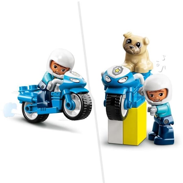 LEGO® 10967 DUPLO poliisimoottoripyörä, lelu 2-vuotiaille ja sitä vanhemmille lapsille, hienomotoristen taitojen kehittäminen Vit