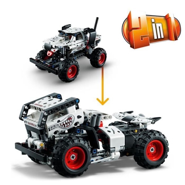 LEGO® Technic 42150 Monster Jam Monster Mutt Dalmatiner, 2-i1, Monster Truck Toy, Bil Vit