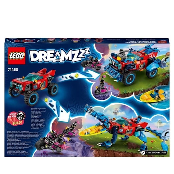 LEGO® DREAMZzz 71458 Krokodilbilen, 2-i-1 leksaksbil, monstertruck Flerfärgad