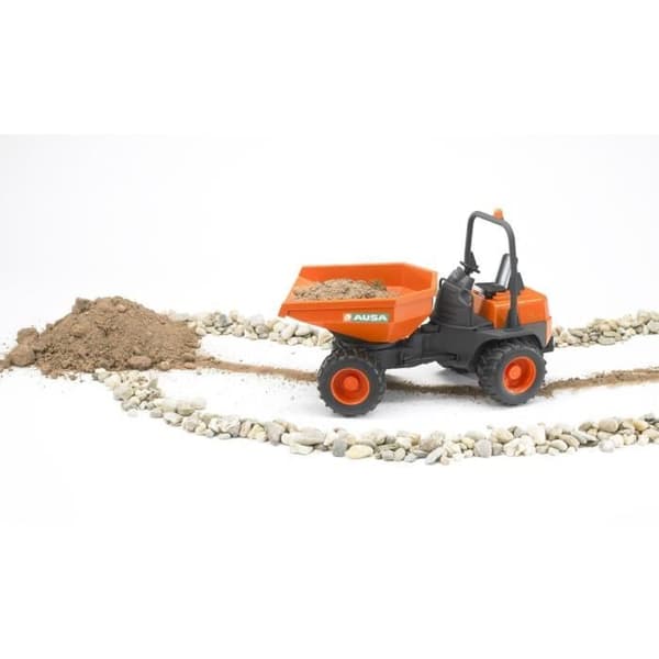 AUSA mini dumper - BRUDER - Knækstyring, roterende tipvogn, træk bag