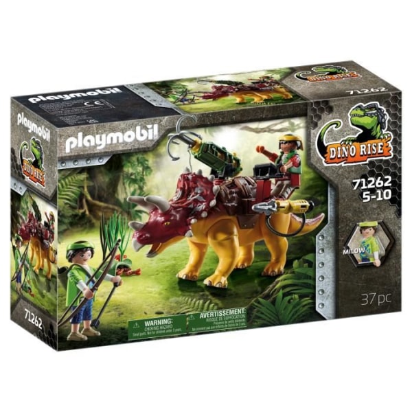 PLAYMOBIL - Dino Rise - Triceratops og soldater - Blandet - 5 år - 37 stk. Flerfärgad