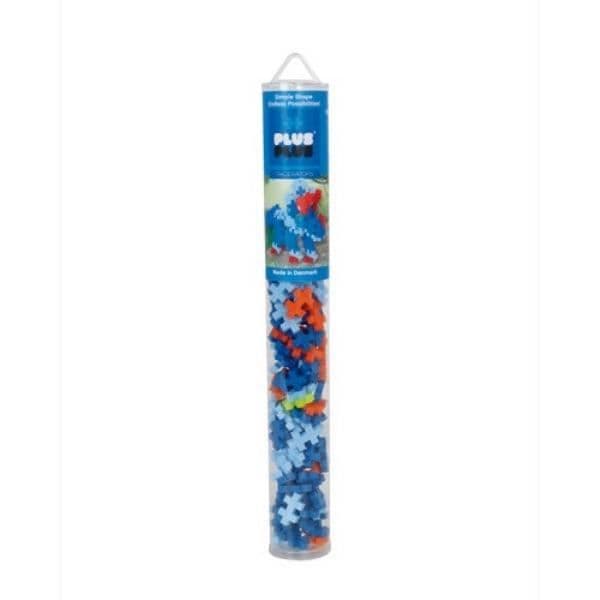 Tube Mini Triceratops 100 dele - Plus Plus Blå og orange