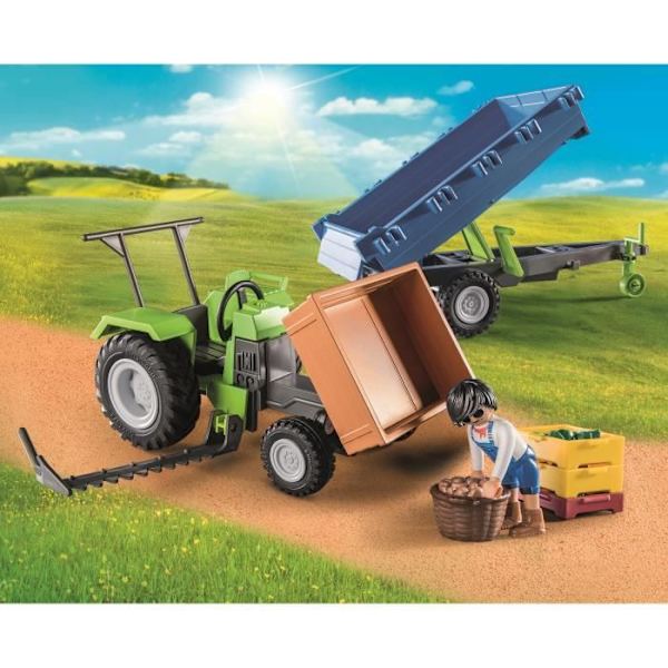 PLAYMOBIL 71249 Traktor med släp, Landsbygd Gården, 42 delar, Från 4 år Flerfärgad