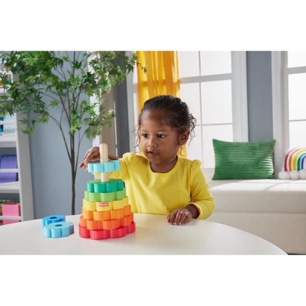 Fisher-Price-Ring Stacker med 10 træstykker HXT77 Flerfärgad