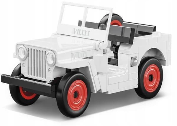 Reduceret model - COBI - JEEP WILLYS CJ-2A - Hvid version - 111 dele - Fra 6 år Vit