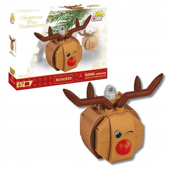 Juletræ pynt - COBI - Rudolf reinsdyr - 67 klodser - 5,5 cm - Blandet