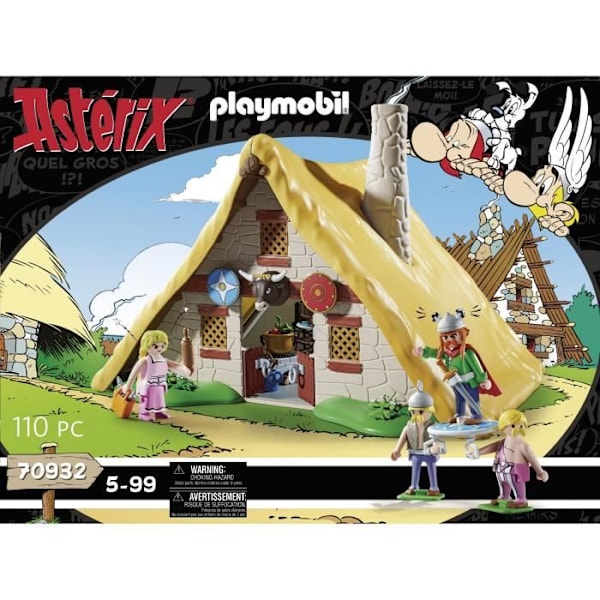 PLAYMOBIL 70932 Asterix, Abraracourcixin kota, Hahmot, 110 kpl, Alkaen 5 vuotta Flerfärgad