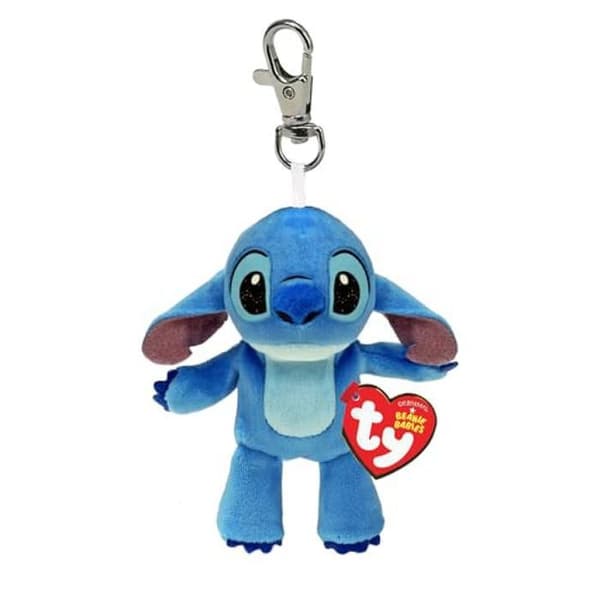 Beanie Babies Clip - Nøglering i Blødt Plysdyr - Stitch