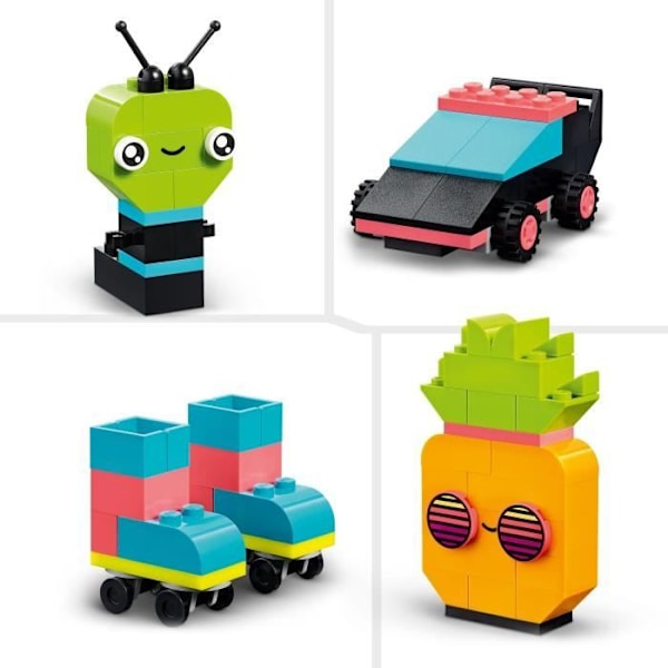 LEGO® Classic 11027 Neon Creative Fun, tiililelu, auto ja muukalainen Flerfärgad