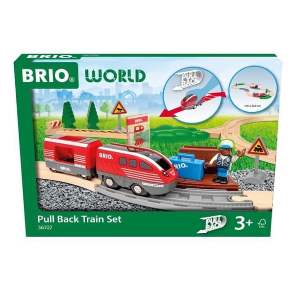 Togbane med tilbageholdelse - 28 dele - fra 3 år - Brio Brio