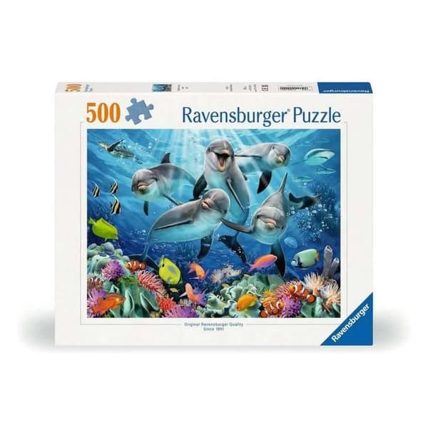 Ravensburger palapeli delfiinit koralliriutassa, 500kpl.