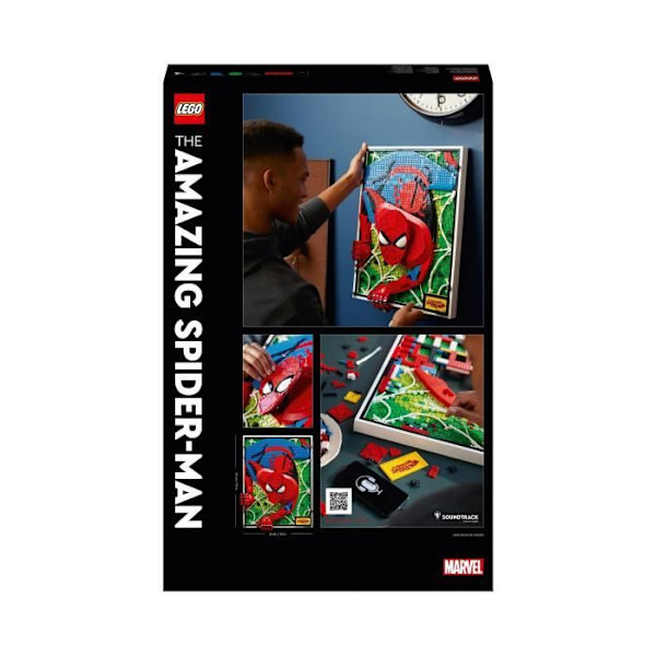 LEGO® ART 31209 The Amazing Spider-Man, 3D väggkonstset, komisk affisch för tonåringar och vuxna Röd