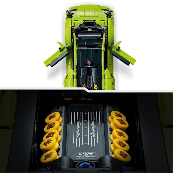 LEGO® Technic 42161 Lamborghini Huracán Tecnica, automallisarja lapsille moottoriurheilun ystäville Grönt och svart