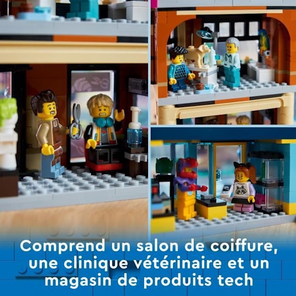 LEGO® City 60380 Downtown modellleksak med frisörsalong, veterinär och hotell Flerfärgad