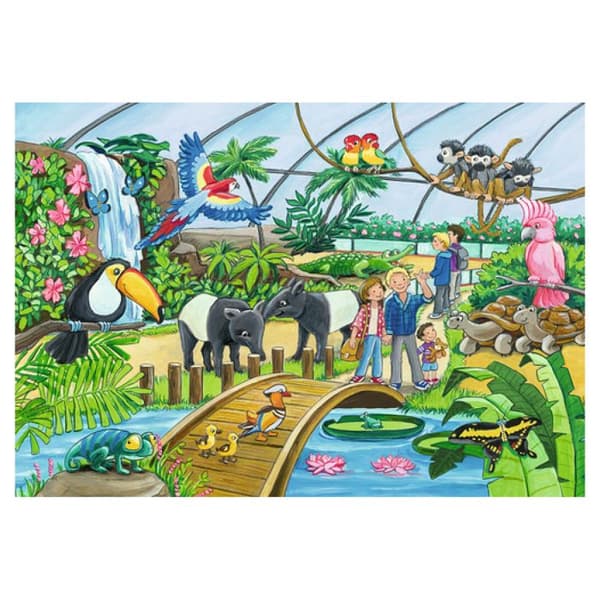Palapeli - RAVENSBURGER - Eläintarhassa - 24 palaa - 2 Palapeliä - Monivärinen Multifarvet