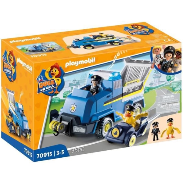 PLAYMOBIL - 70915 - DUCK ON CALL - Poliisiajoneuvo - 2 hahmoa ja 1 minipoliisiauto Flerfärgad