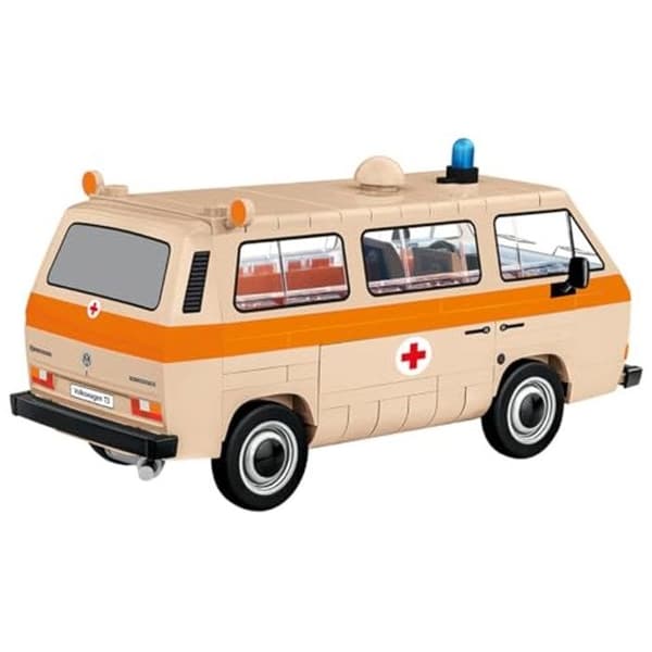 Modell - COBI - Volkswagen T3 Ambulans - Vit - Plast - Komponenter tillverkade i EU Vit