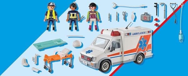 Playmobil CITY Action ambulanssi loukkaantuneilla