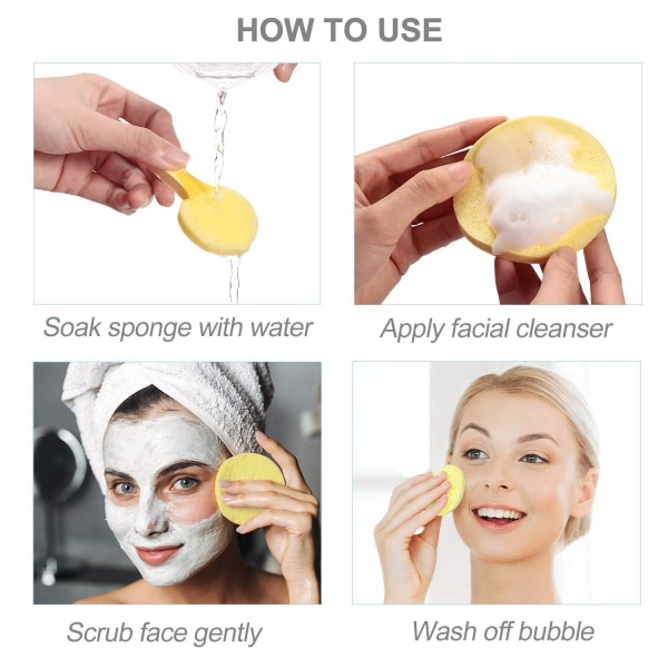 12 pakke ansiktsrensende svamp kompresjon hudpleieverktøy
