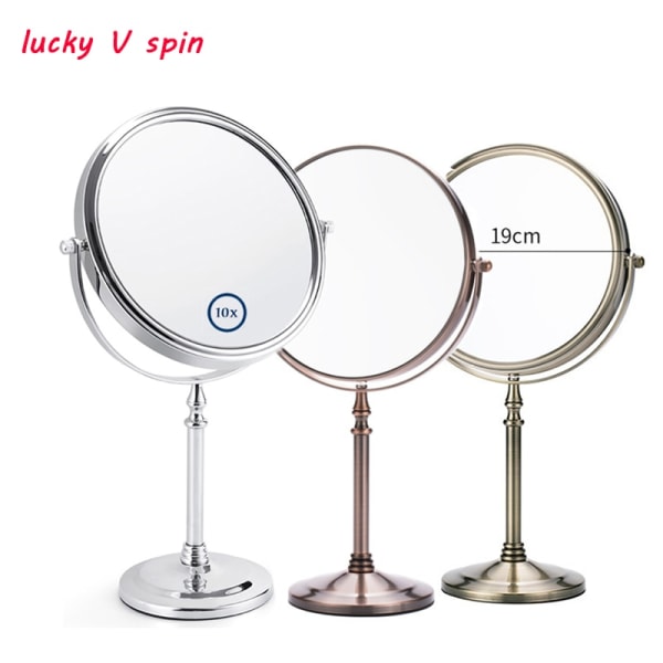 8In 5X 7X 10X Makeup Mirror 360 Mirror 8" Sort uten LED Black without LED