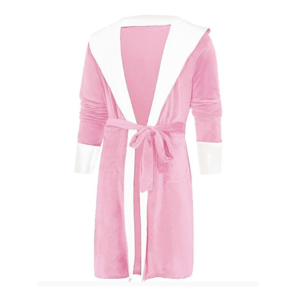 Dame Sherpa Fleece badekåpe Myk morgenkåpe Hette Fluffy slepebadekåpe CMK Pink XL
