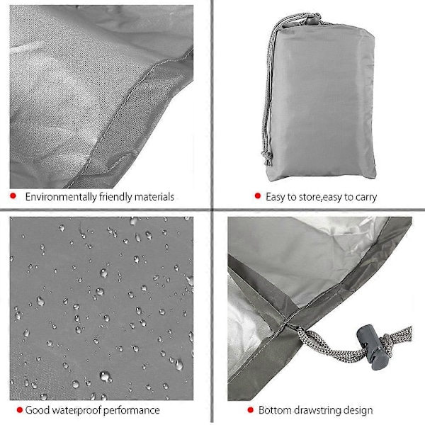 210D Överdrag för Hängande Uteplatsstol, Dammtätt och Vattentätt Skydd för Pod Swing Stol Grey Grey 231x200CM